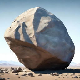 An impressive, high-quality digital art image showcasing a massive rock