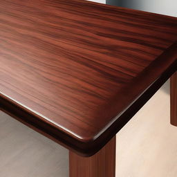 A high-quality digital art image showing a wooden table