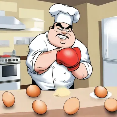 Why did the heavy-handed chef become a boxer? Because he couldn't handle the eggs!