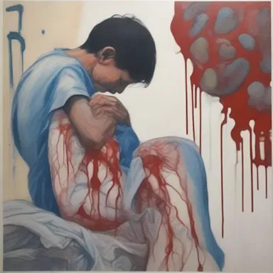 The painter depicted the suffering caused by nephritis through a powerful piece of art.