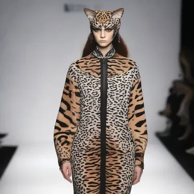 The fashion designer showcased a stunning collection inspired by the distinct markings of the margay cat.