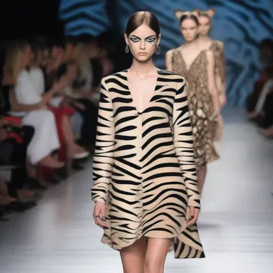 The fashion designer showcased a stunning collection inspired by the distinct markings of the margay cat.