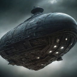 An intricately detailed reimagining of the alien ship from Stephen King's novel Tommyknockers, exuding an eerie and otherworldly aura.