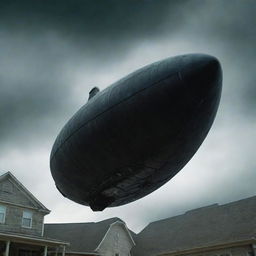 The alien ship from Stephen King's Tommyknockers rising on a dramatic slanted angle, creating an impressive canted visual.