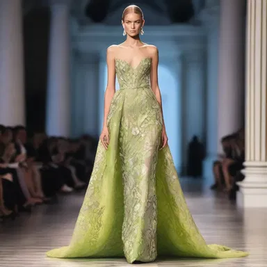 The limelight was used to highlight the intricate details of the designer's gown as it shimmered down the runway.
