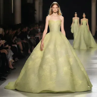 The limelight was used to highlight the intricate details of the designer's gown as it shimmered down the runway.