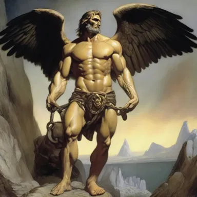 In Greek mythology, Prometheus was persecuted by Zeus for stealing fire from the gods and as a punishment, he was chained to a rock and had his liver pecked out by an eagle every day.