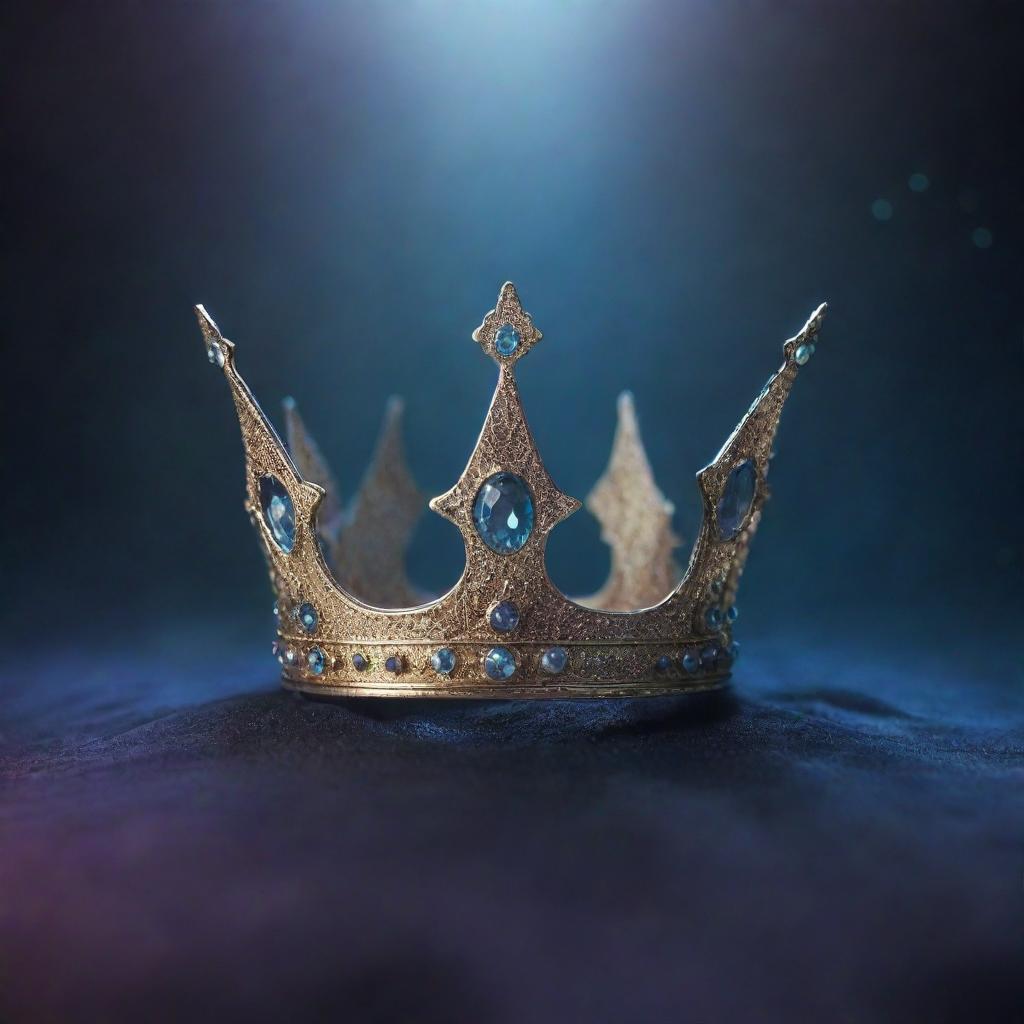 An animated image of a mystical background featuring a mystical crown as the centerpiece