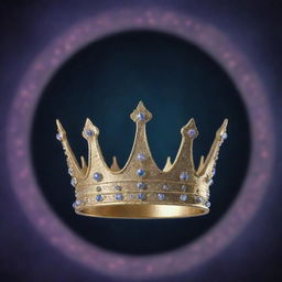 An animated image of a mystical background featuring a mystical crown as the centerpiece