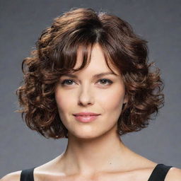 Short bob haircut with flowing layers and wavy-curly hair