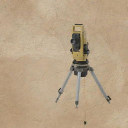 Graphic design illustration featuring elements of geodetic engineering such as surveying equipment, maps, and topology.