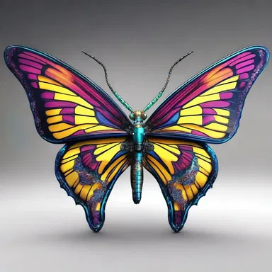 In a distant future, humans coexisted with mechanical butterflies that mimicked the vibrant appearance of the emperor butterfly, adding a touch of surreal beauty to the science fiction world.