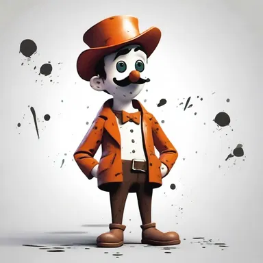 The artist gave the character a blotchy appearance to make it look more playful.