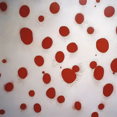 The wall was painted in a blotchy pattern, with irregularly shaped spots and blots.