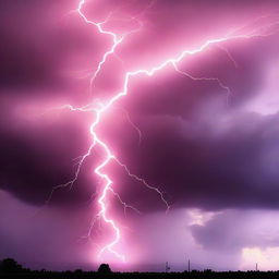 A top-quality digital art image that captures the unique spectacle of pink lightning
