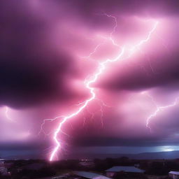 A top-quality digital art image that captures the unique spectacle of pink lightning