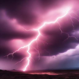 A top-quality digital art image that captures the unique spectacle of pink lightning