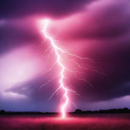 A top-quality digital art image that captures the unique spectacle of pink lightning