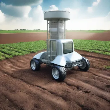 In the futuristic world depicted in the science fiction novel, scientists have invented a machine that can instantly nitrify large areas of soil for rapid food production.