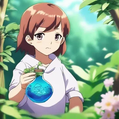 In the anime, the protagonist discovers a magical potion that can nitrify ordinary plants, giving them extraordinary powers.