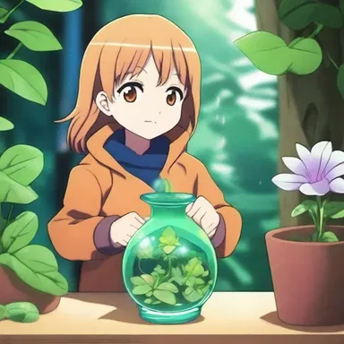 In the anime, the protagonist discovers a magical potion that can nitrify ordinary plants, giving them extraordinary powers.