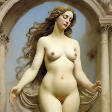 In Greek mythology, the goddess Aphrodite is often depicted in a state of baring, representing beauty and desire.