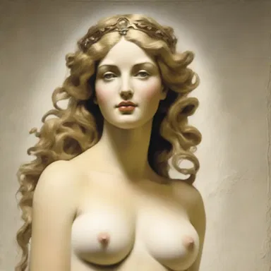In Greek mythology, the goddess Aphrodite is often depicted in a state of baring, representing beauty and desire.