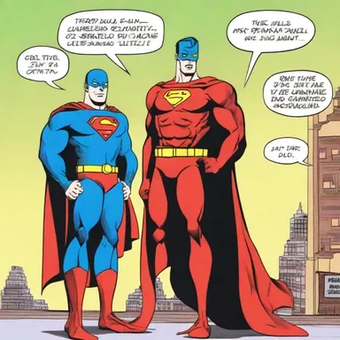 In the comic strip, the superhero's baring of his secret identity adds intrigue to the storyline.