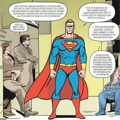 In the comic strip, the superhero's baring of his secret identity adds intrigue to the storyline.