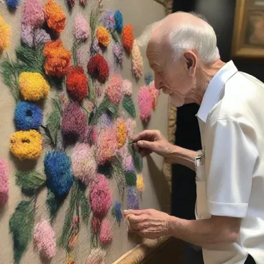 The artist's masterpiece showcased his exceptional manual dexterity as he meticulously painted each intricate detail onto the canvas.