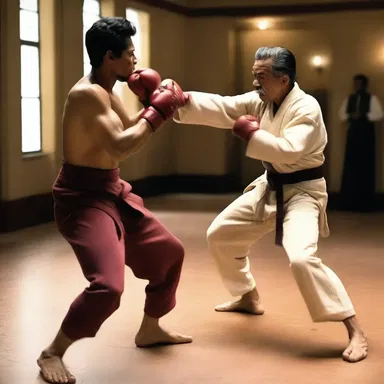 The actor's performance required a high level of manual dexterity as he flawlessly executed the intricate fight choreography in the movie scene.