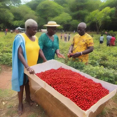 During the annual ceremony, worshippers offered barbados cherries as a symbolic gesture of gratitude to their deity for a bountiful harvest.
