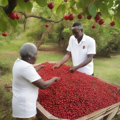 During the annual ceremony, worshippers offered barbados cherries as a symbolic gesture of gratitude to their deity for a bountiful harvest.