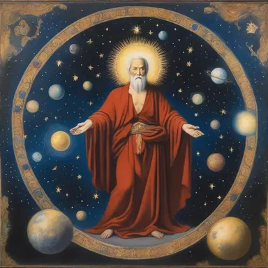 The painting depicted an immortal surrounded by stars and planets, symbolizing their control over the universe.