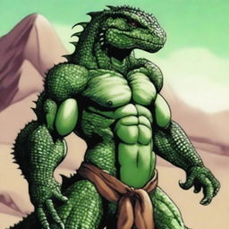 A top-quality digital art image depicting a lizardman