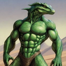 A top-quality digital art image depicting a lizardman