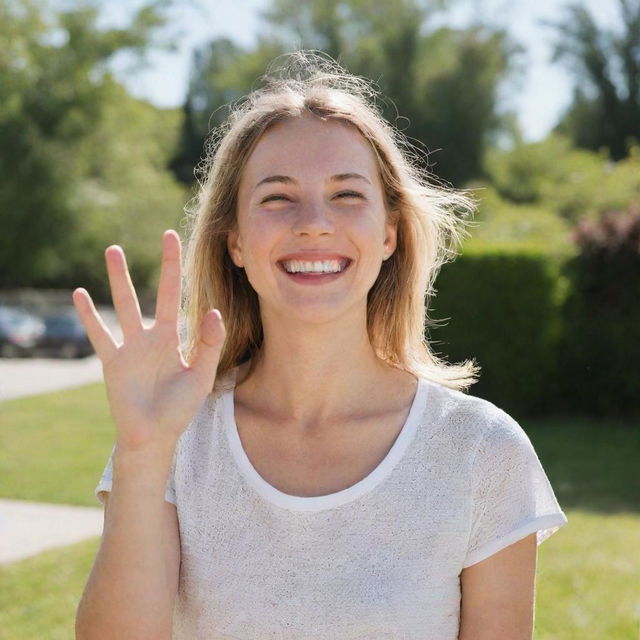 Friendly greeting with a smile on a sunny day