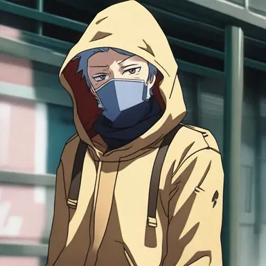 In the anime series, the character creates a makeshift disguise to infiltrate the enemy's lair undetected.
