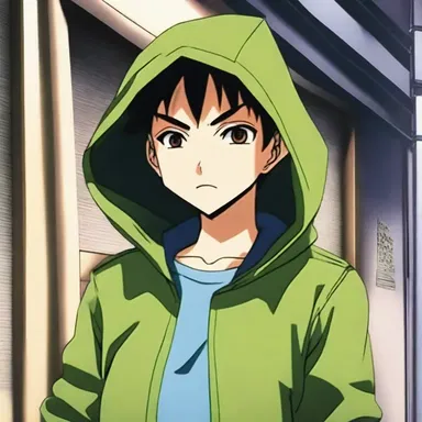 In the anime series, the character creates a makeshift disguise to infiltrate the enemy's lair undetected.
