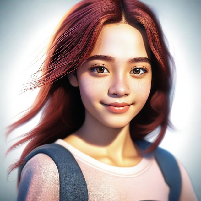 A high-quality, digital art image of a girl