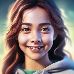 A high-quality, digital art image of a girl