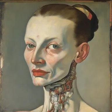 The artist's painting depicted a woman with elongated neck, emphasizing her internal jugular vein.