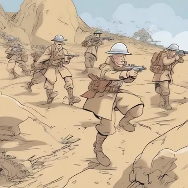 In an episode of the cartoon series, the characters engage in trench warfare while defending their stronghold.