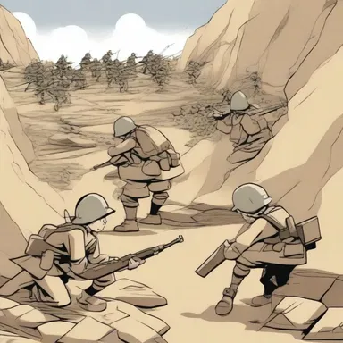 In an episode of the cartoon series, the characters engage in trench warfare while defending their stronghold.