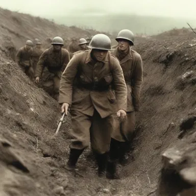The war movie portrayed the intense scenes of trench warfare, highlighting the bravery and sacrifice of the soldiers.