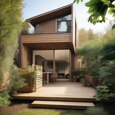 The eco-friendly house was designed with a special area in the backyard dedicated to a compost heap, integrating sustainability into the overall aesthetic.