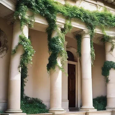 The ivy entangled the columns of the ancient building, adding a touch of natural beauty to the architecture.