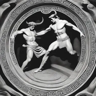 The Greek myth of Theseus and the Minotaur tells the tale of a hero who becomes entangled in a labyrinth and must find his way out.