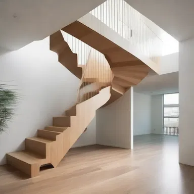 The architect designed a unique staircase that seemed to entangle with the rest of the building, adding an interesting dynamic to the space.