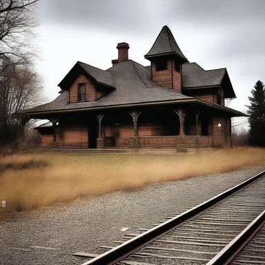The haunted train station was rumored to be haunted by a vengeful iron horse spirit.